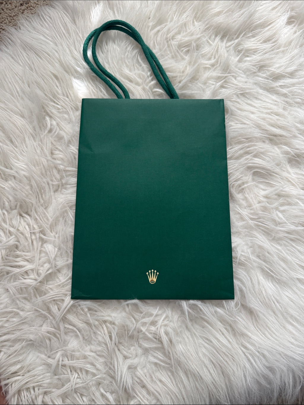 Rolex Dark Green Tote With Gold Crown Accent